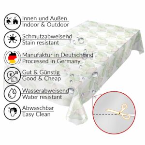abwaschbare Tischdecke Laub Blätter Grün Wachstuch Wachstuchtischdecke