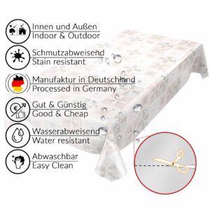 Tischdecke Vintage Fliesenoptik Grau Silber abwaschbar Wachstuch Wachstuchtischdecke