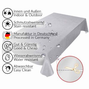 Wachstuch Tischdecke abwaschbar Beton Betonmuster Grau-Anthrazit Wachstuchtischdecke