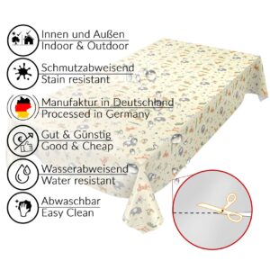 Tischdecke Kinder Geburtstag Tiere Gelb abwischbar Wachstuch Wachstuchtischdecke