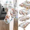 Weihnachtstischdecke abwaschbare Tischdecke Weihnachten Weihnachtsmorgen – Rund 100cm, Paspelband (Eingefasst)