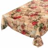 Wachstuch Tischdecke Oldtime Rosen Beige abwascbare Tischdecke Wachstuch Gartentischdecke – 100x140cm, Schnittkante