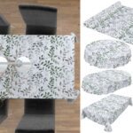 Tischdecke Wachstuch Blätter Silber pflegeleicht abwaschbar Wachstuchtischdecke