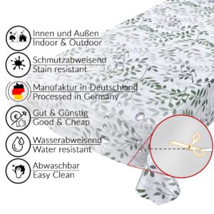 Tischdecke Wachstuch Blätter Silber pflegeleicht abwaschbar Wachstuchtischdecke