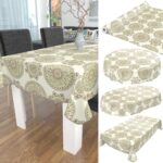 Tischdecke Wachstuch Abstrakt Organik Ornament Beige pflegeleicht abwaschbar Wachstuchtischdecke