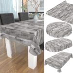 Tischdecke Wachstuch Holz Industrie Brett Industry Grau pflegeleicht abwaschbar Wachstuchtischdecke