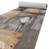Küchenläufer PVC rutschfest abwaschbar Rustikal Holz Herz Liebe Braun 50cm Breit – 100x50cm