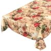 Wachstuch Tischdecke Oldtime Rosen Beige abwascbare Tischdecke Wachstuch Gartentischdecke – 100x140cm, Schnittkante