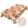 Wachstuch Tischdecke Oldtime Rosen Beige abwascbare Tischdecke Wachstuch Gartentischdecke – 100x140cm, Schnittkante
