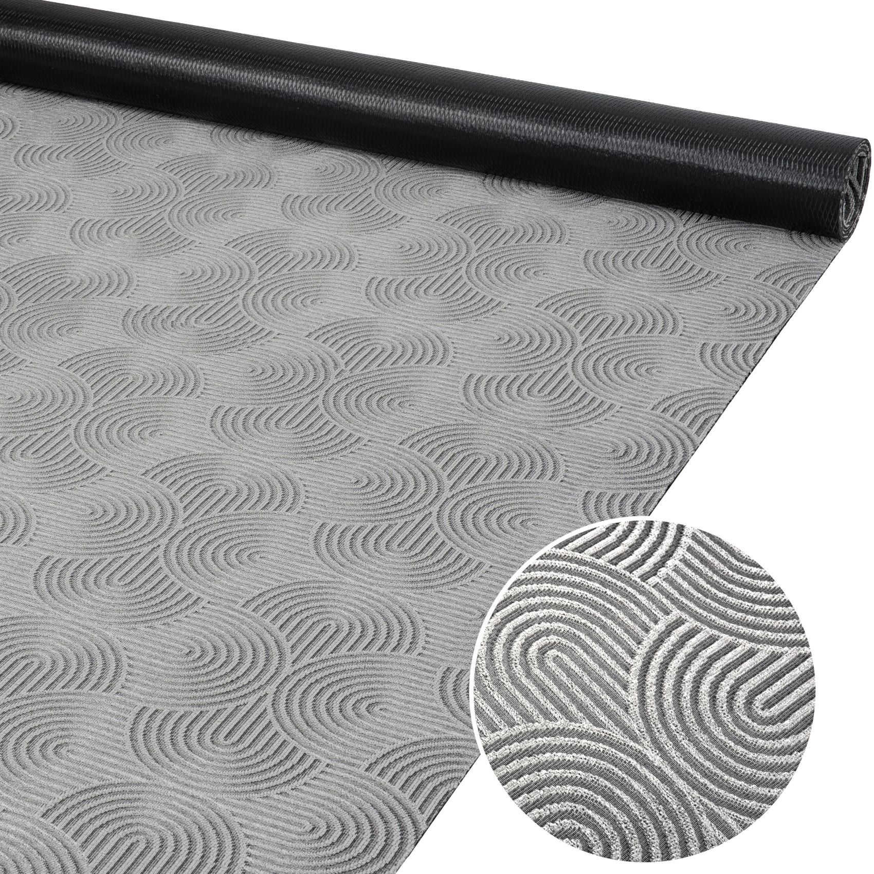Teppich Läufer Küchenläufer Velours Flurläufer Premium abwaschbar rutschfest 3 Breiten Velora Grau - 100-cm / 100cm