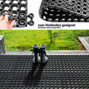 Ringgummimatte Meterware Ringmatte Schwarz Stärke 16mm 40x100cm