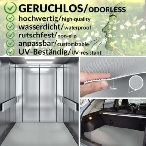 Gummimatte Gummiläufer Feinriefen Grau 3mm 100cmx50cm, Geruchslos – Bodenbelag, Bodenmatte