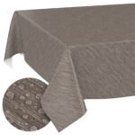 Wachstuchtischdecke Tischdecke abwaschbar Wachstuch Gartentischdecke Leinenoptik Braun