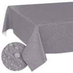 Wachstuch Tischdecke Outdoor Gartentischdecke Leinenoptik Grau Wachstischdecke
