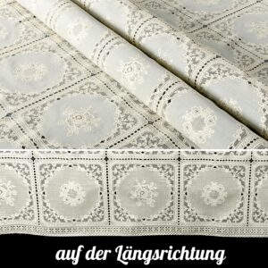 Tischdecke abwaschbar Lace Vinyl Häkel Spitze Optik Patchwork Creme
