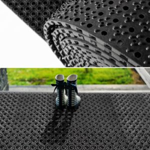 Ringgummimatte Meterware Ringmatte Schwarz Stärke 13mm 30cmx250cm