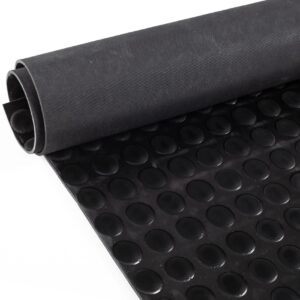 Gummi Antirutsch Bodenmatte SBR Schutzmatte Bodenbelag Noppen Muster Schwarz 3mm Stark 100 cm Breite 45 cm Länge