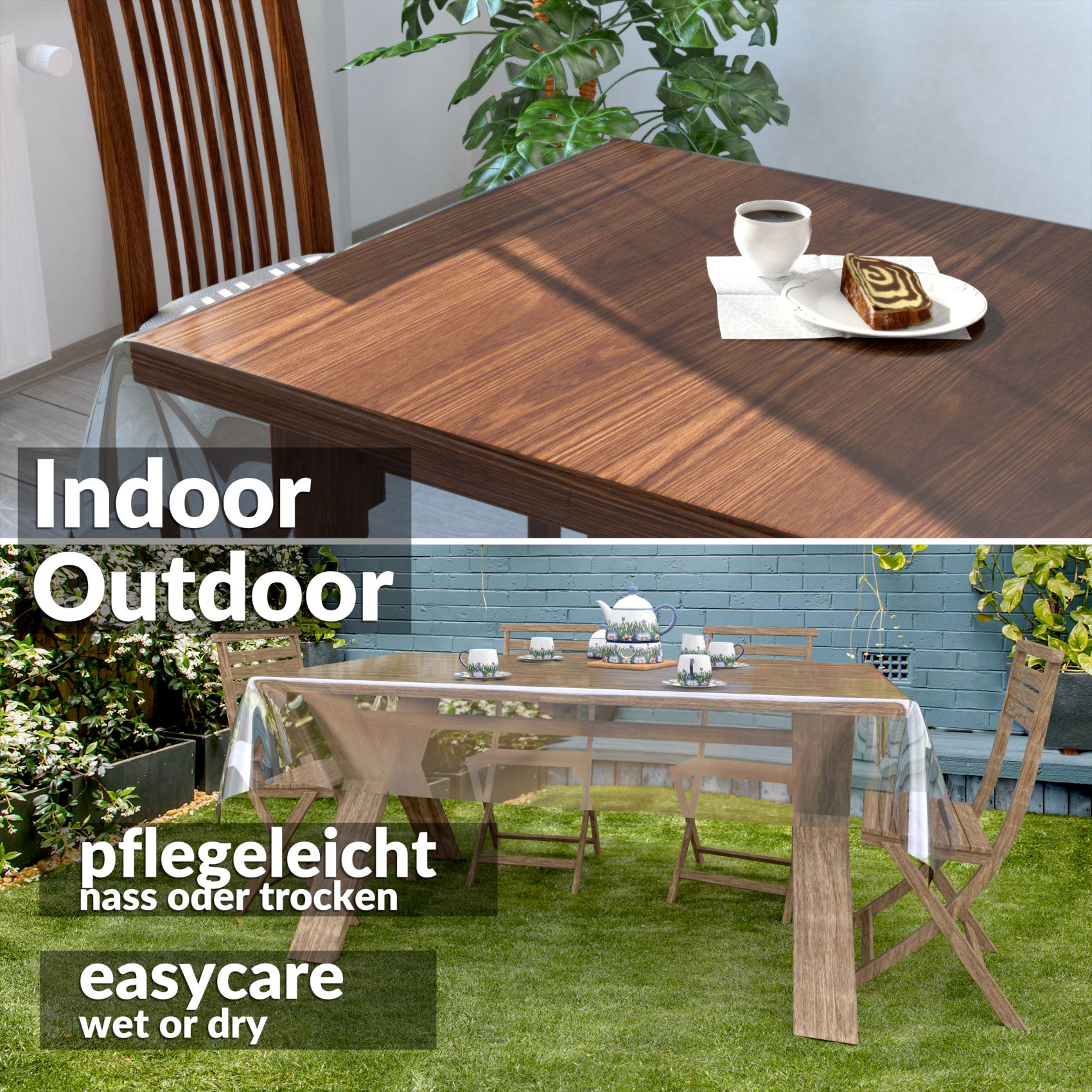 Transparente Tischdecke durchsichtig 0,3mm Tischfolie Tischschutzfolie Klar 140cm Breit