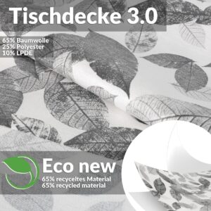 Tischdecke abwaschbar Tischwäsche Tischtuch Pflegeleicht Lotuseffekt Baumwolle Polyester Polyolefin Grau Blatt