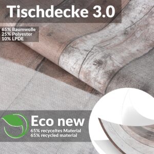 Tischdecke abwaschbar Tischwäsche Tischtuch Pflegeleicht Lotuseffekt Baumwolle Polyester Polyolefin Holz