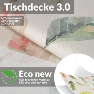 Tischdecke abwaschbar Tischwäsche Tischtuch Pflegeleicht Lotuseffekt Baumwolle Polyester Polyolefin Blattdesign