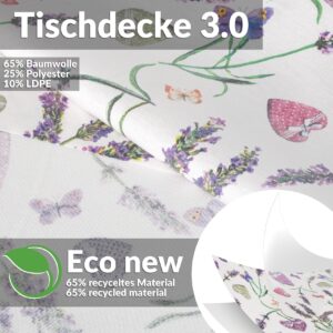 Tischdecke abwaschbar Tischwäsche Tischtuch Pflegeleicht Lotuseffekt Baumwolle Polyester Polyolefin Lavanda