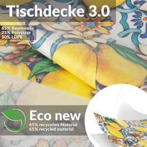 Tischdecke abwaschbar Tischwäsche Tischtuch Pflegeleicht Lotuseffekt Baumwolle Polyester Polyolefin Lemon
