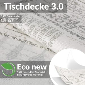 Tischdecke abwaschbar Tischwäsche Tischtuch Pflegeleicht Lotuseffekt Baumwolle Polyester Polyolefin Vintage