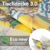 Tischdecke abwaschbar Tischwäsche Tischtuch Pflegeleicht Lotuseffekt Baumwolle Polyester Polyolefin Lemon – 90 x 130 cm, Schnittkante