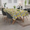 Tischdecke abwaschbar Tischwäsche Tischtuch Pflegeleicht Lotuseffekt Baumwolle Polyester Polyolefin Lemon – 90 x 130 cm, Schnittkante