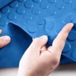 TPE Material Gummimatte Blau Noppenmuster 100cmx40cm