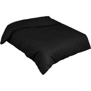 Bettwäsche Set Bettbezug 2-teilig Bettgarnitur 100% Baumwolle Uni Schwarz