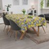Tischdecke abwaschbar Tischwäsche Tischtuch Pflegeleicht Lotuseffekt Baumwolle Polyester Polyolefin Lemon – 90 x 130 cm, Schnittkante