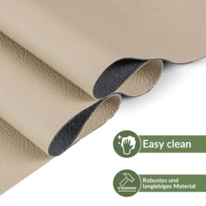 Kunstleder Meterware Polsterstoff Lederimitat Leder Stoff 140cm Breit Beige