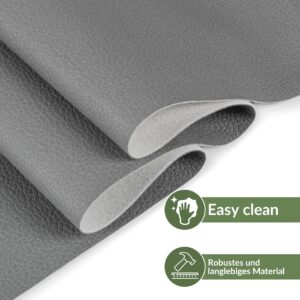 Kunstleder Meterware Polsterstoff Lederimitat Leder Stoff 140cm Breit Hellgrau