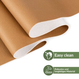 Kunstleder Meterware Polsterstoff Lederimitat Leder Stoff 140cm Breit Safran