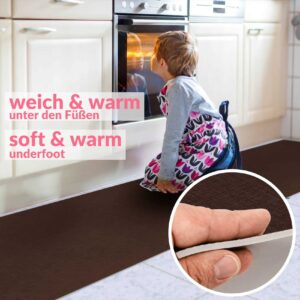 Küchenläufer Küchenteppich pflegeleicht Textiloptik Uni Braun 60x67cm