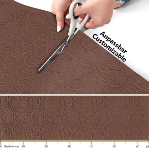 Küchenläufer Küchenteppich Teppichläufer Jacquard Teppich waschbar rutschfest Sisi Optical Braun 65x80cm