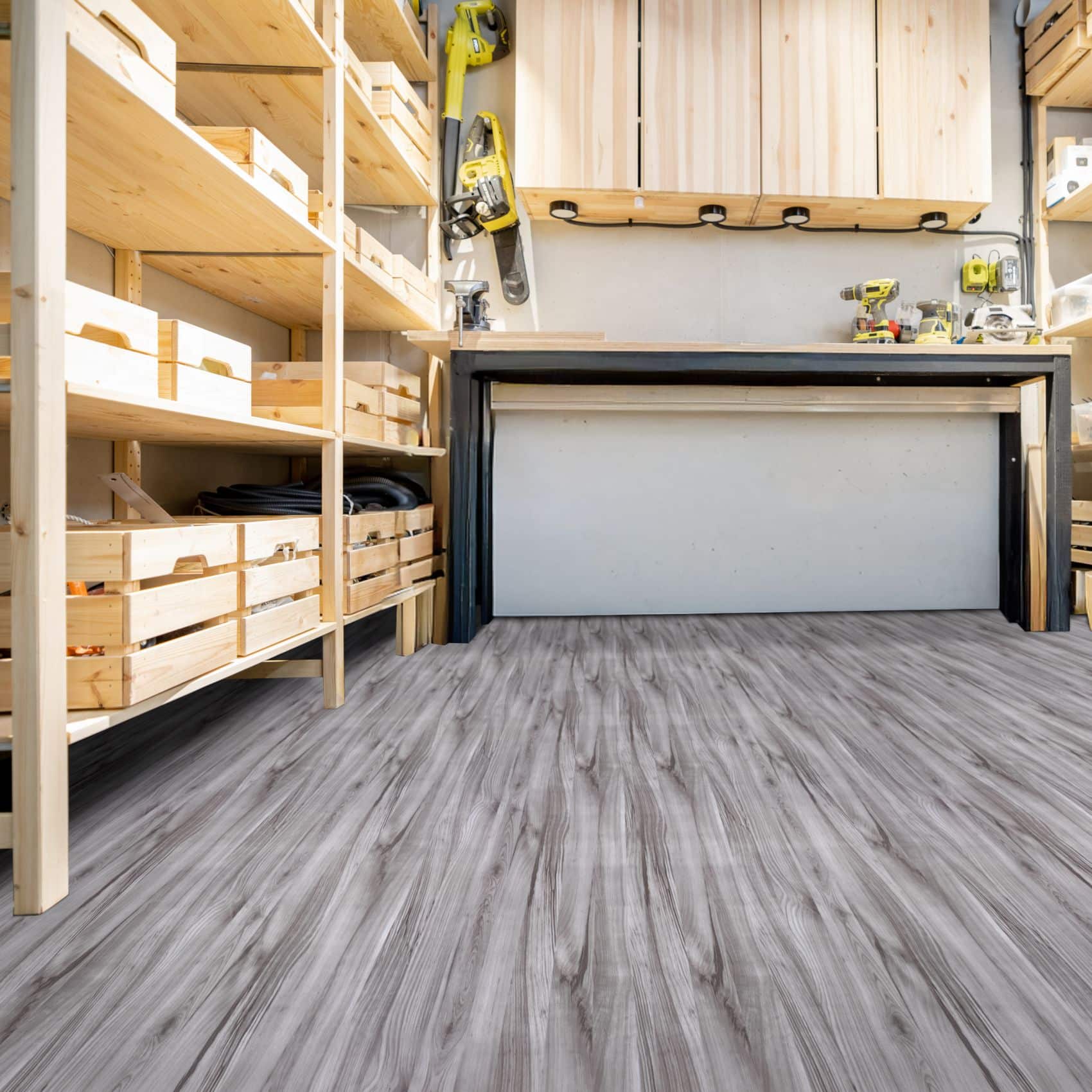 PVC Boden Bodenbelag Meterware Vinylboden Vinyl Bodenbelag Fußbodenbelag Holz Grau 140cm Breite – 100 x 140 cm