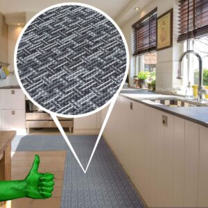 Teppich Küchenläufer Teppichläufer Läufer Flur abwischbar Textil Itaca Grau 67x80cm