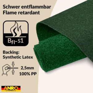 Messeteppich Meterware Eventteppich Teppich Läufer für Messe, Events BFL-S1 Grün