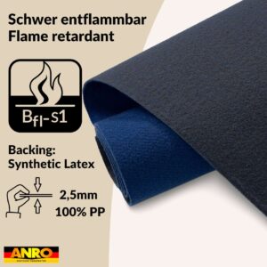 Messeteppich Meterware Eventteppich Teppich Läufer für Messe, Events BFL-S1 Marineblau