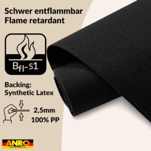 Messeteppich Meterware Eventteppich Teppich Läufer für Messe, Events BFL-S1 Schwarz