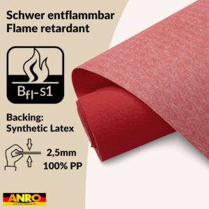 Messeteppich Meterware Eventteppich Teppich Läufer für Messe, Events BFL-S1 Ziegelrot