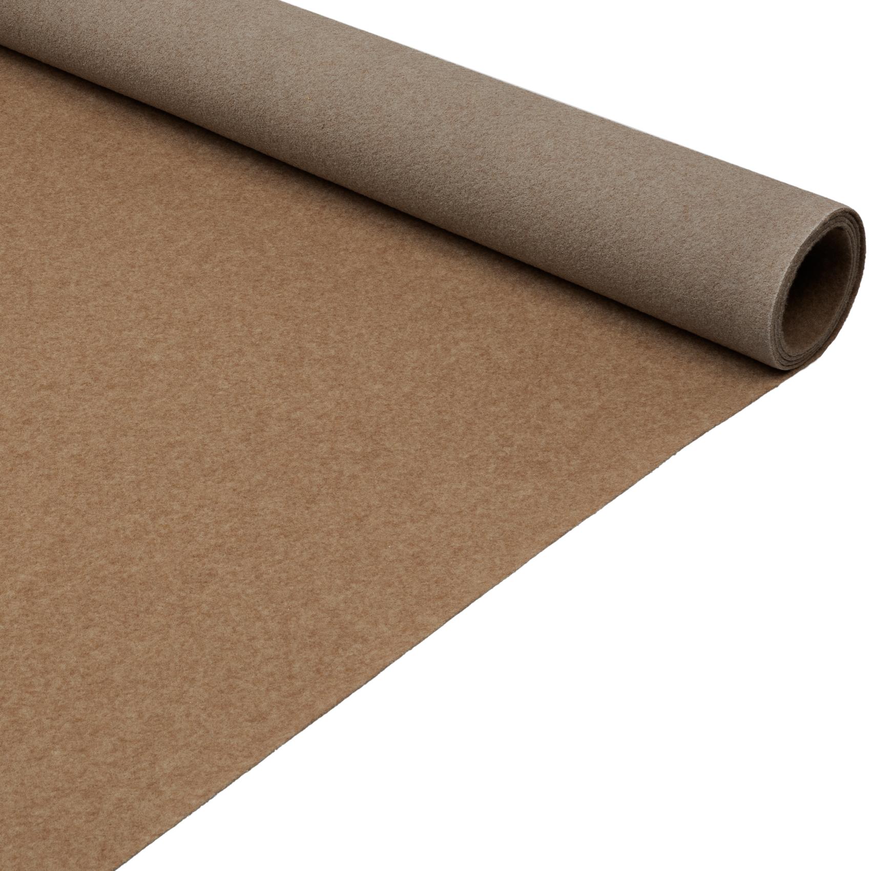 ANRO Teppich AXEL Eventteppich BFl-S1 Uni Messeteppich Läufer, Rechteckig, Höhe: 3 mm, schwer entflammbar Läufer 100x60cm Einfarbig Beige