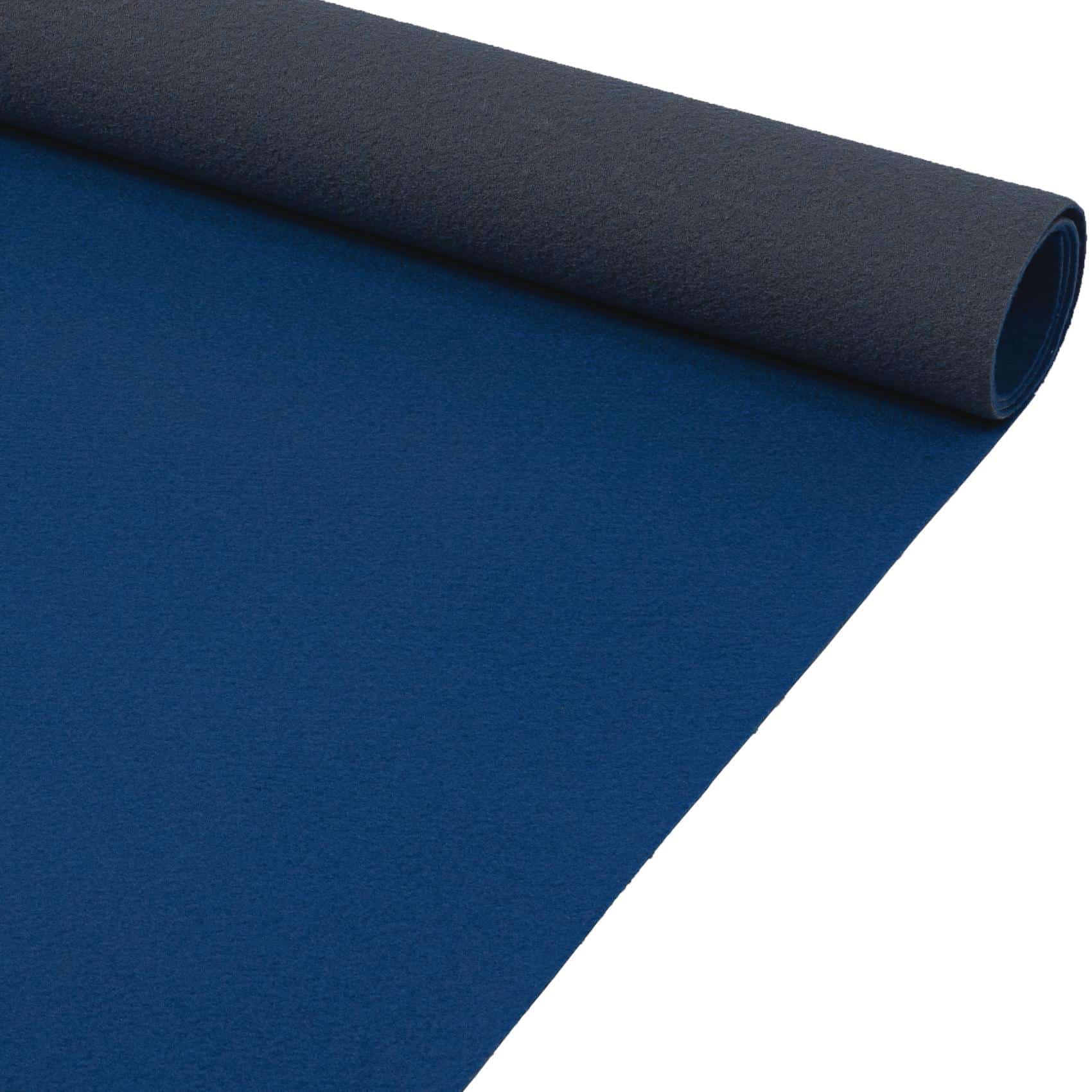 ANRO Teppich AXEL Eventteppich BFl-S1 Uni Messeteppich Läufer, Rechteckig, Höhe: 3 mm, schwer entflammbar Läufer 100x60cm Einfarbig Blau