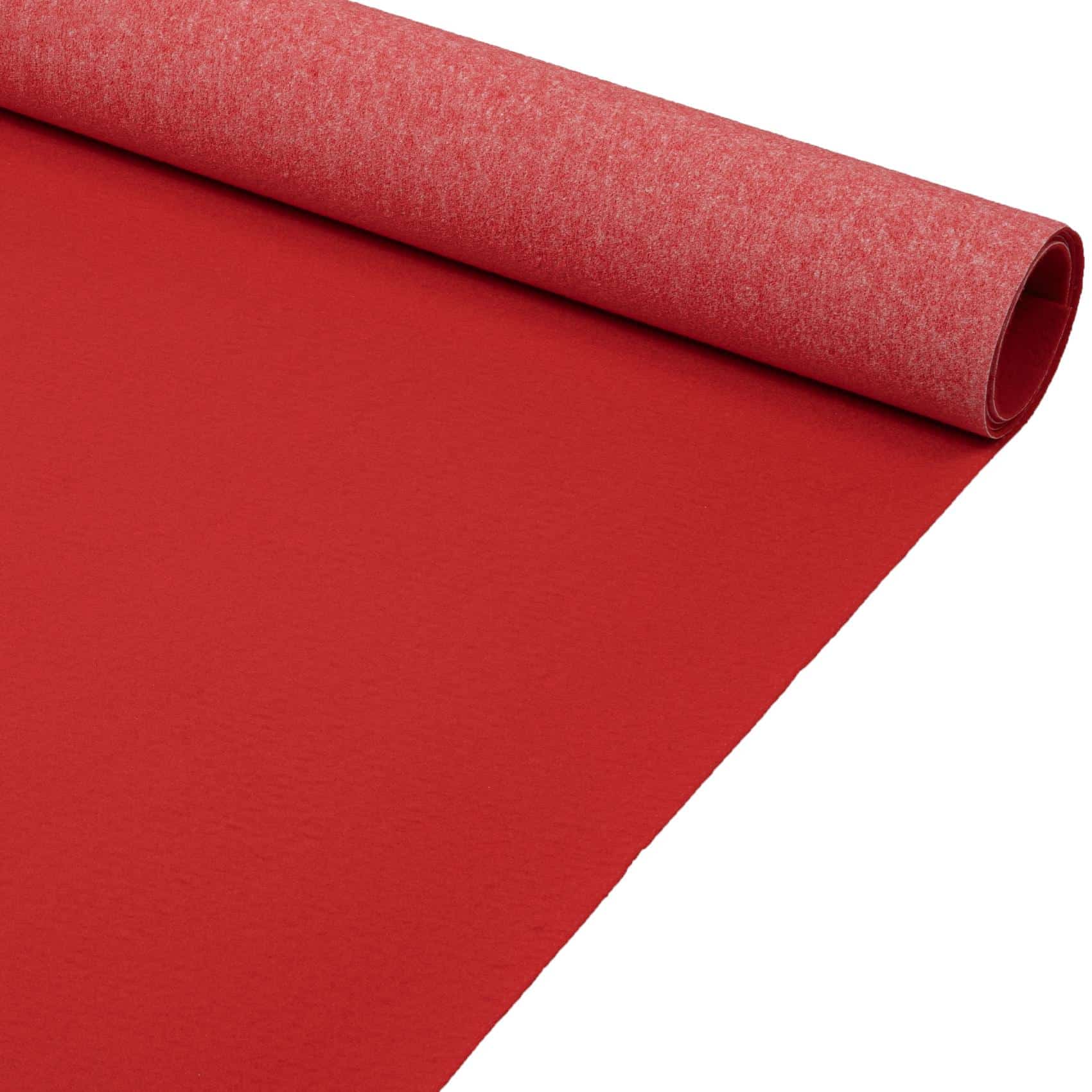 ANRO Teppich AXEL Eventteppich BFl-S1 Uni Messeteppich Läufer, Rechteckig, Höhe: 3 mm, schwer entflammbar Läufer 100x60cm Einfarbig Rot