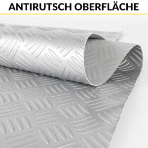 PVC Bodenbelag Dionis 1,5mm Riffelblech Silber 100x90cm