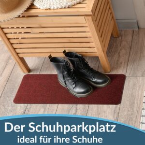 Schuhparkplatz Fußmatte innen Schmutzfangmatte Türmatte schmal Rot