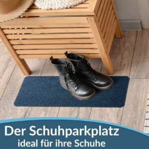 Schuhparkplatz Fußmatte innen Schmutzfangmatte Türmatte schmal Blau